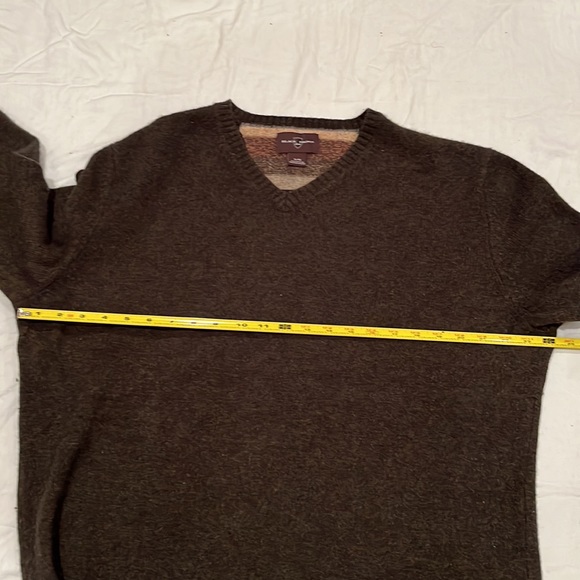 Dark Green/Brown V Neck Sweater 80% Lambs Wool / 20% Nylon Men’s XL - Picture 13 of 16